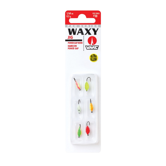 VMC Waxy Jig Kit 1,8g Glow 6-pack in der Gruppe Köder / Eisfischen Köder / Mormyshka bei Sportfiskeprylar.se (149778NO)