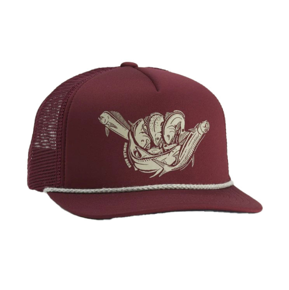 Howler Structured Snapback Hats Fish Shaka Burgundy in der Gruppe Kleidung & Schuhe / Kappen & Kopfbedeckungen / Caps / Snapback-Kappen bei Sportfiskeprylar.se (160622F-BUR)