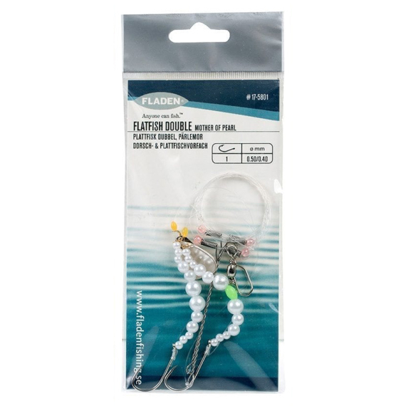 Fladen Flatfish Double Pärlemor Stl 1 Main Line 0.50mm, Leader 0.40mm in der Gruppe Köder / Köder für das Meeresangeln / Hackle & Meeresangeln Rigs bei Sportfiskeprylar.se (17-5801)