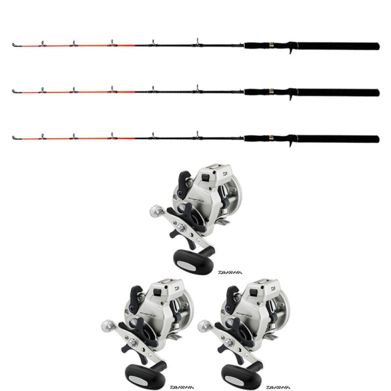 Daiwa Accudepth Plus 47LCBL (Left hand)/Maxximus Predator Ice Medium 140cm 3-Pack in der Gruppe Angelmethoden / Eisangeln / Eisangel Sets / Eisangelsets bei Sportfiskeprylar.se (199231ICE3PCS-SET)