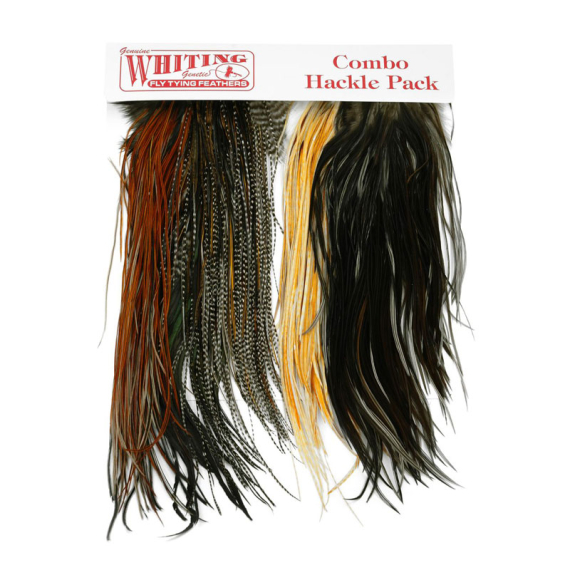 Whiting Introductory Hackle Pack - Four 1/2 Saddles in der Gruppe Haken & Zubehör / Fliegenbinden / Fliegenbindematerial / Feder & Bälge / Bälge & Sättel bei Sportfiskeprylar.se (25842000)