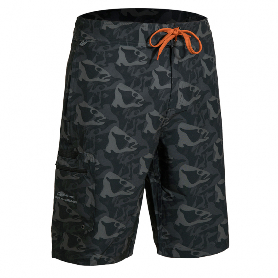 Grundéns Fish Head Board Shorts, Black Fish Camo in der Gruppe Kleidung & Schuhe / Kleidung / Hosen bei Sportfiskeprylar.se (40008-968-5030r)