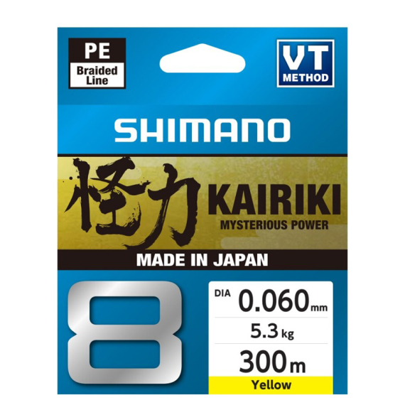 Shimano Kairiki 8 150m Yellow - 0.13mm 8.2kg in der Gruppe Schnüre / Geflochtene Schnüre bei Sportfiskeprylar.se (59WPLA58R32)