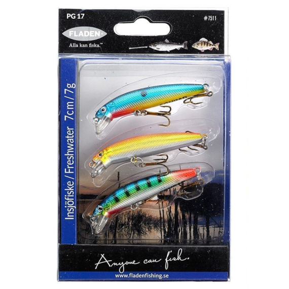 Fladen Perch-Salmonids 3pcs Wobbler in der Gruppe Köder / Köder Sets / Köder Sets Forelle & Putntake bei Sportfiskeprylar.se (7511)