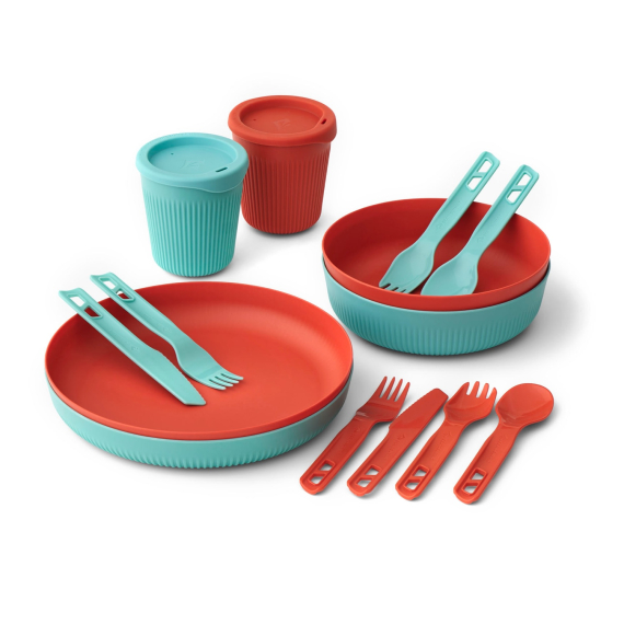 Sea To Summit Passage Dinnerware Set 2P, 14pcs Blue + Orange in der Gruppe Outdoor / Campingküchen & Utensilien / Teller & Schalen / Teller bei Sportfiskeprylar.se (ACK037051-122123)