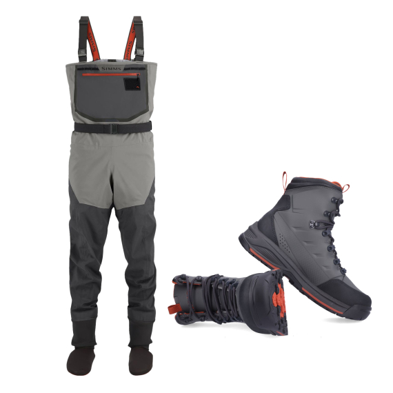 Simms Freestone Wader Combo with Freestone Boots - Smoke in der Gruppe Kleidung & Schuhe / Wathosen & Watschuhe / Watangel Sets bei Sportfiskeprylar.se (BUNDLE_13612-040-20)