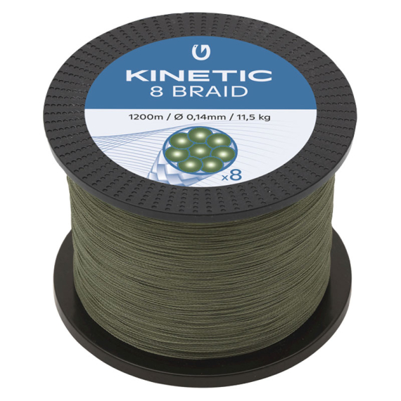 Kinetic 8 Braid 1200m Dusty Green 0,16mm/12kg in der Gruppe Schnüre / Geflochtene Schnüre bei Sportfiskeprylar.se (F502-025-098)