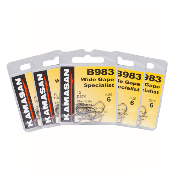 Kamasan B983 Wide Gape Specialist 10-pack x5 in der Gruppe Haken & Zubehör / Haken / Zielfisch Haken bei Sportfiskeprylar.se (KAMASANB983PACK)