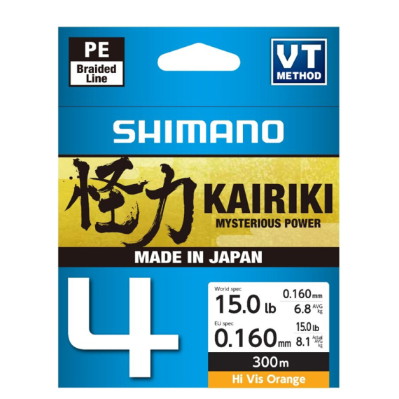 Shimano Kairiki 4 300m Orange in der Gruppe Schnüre / Geflochtene Schnüre bei Sportfiskeprylar.se (LDM64TE3023030Hr)