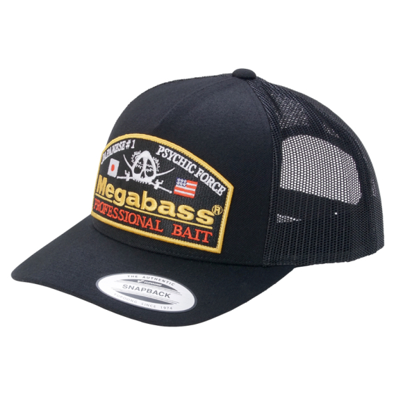 Megabass Cap Psychic Trucker Black/Black in der Gruppe Kleidung & Schuhe / Kappen & Kopfbedeckungen / Caps / Trucker-Kappen bei Sportfiskeprylar.se (MB-00000046713)