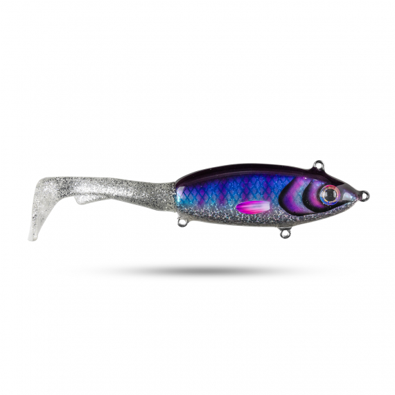 Pineslope Lures Goujon XL Slow Sink 25cm, 130g - Blå/Silver Glitter in der Gruppe Köder / Handgefertigte Köder / Handgefertigte Tailbaits bei Sportfiskeprylar.se (PSLGXLSS23-4)