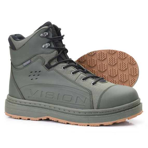 Vision Koski Green Wading Shoe Rubber 2.0 Sole in der Gruppe Kleidung & Schuhe / Wathosen & Watschuhe / Watschuhe bei Sportfiskeprylar.se (V2095-6r)