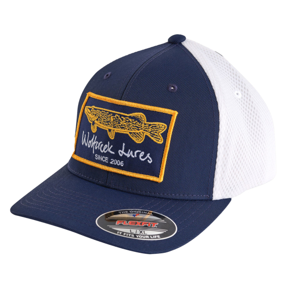 Wolfcreek Pike Patch Airmesh Flexfit Navy/White in der Gruppe Kleidung & Schuhe / Kappen & Kopfbedeckungen / Caps / Flexfit-Kappen bei Sportfiskeprylar.se (WCL-05-CAP-05-NAV-WHTr)