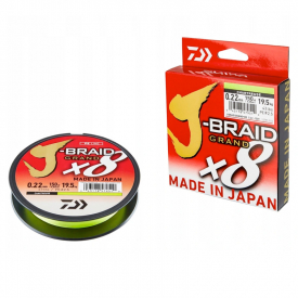 Daiwa J-Braid Grand X8 0.16mm 135m Chartreuse 22lb