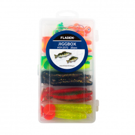 Fladen Gerippte Shad Gummifische in Box 10cm, 20pcs