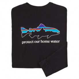 Patagonia M's L/S Home Water Trout Responsibili-Tee BLK