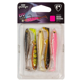 Fox Rage Slick Shad UV mixed colour pack 5-pack