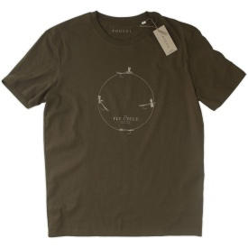 PODSOL T-Shirt Fly Cycle Organic Cotton British Khaki S