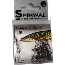 Spinwal Snap mit Wirbel 10-pack