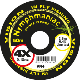 Vision Nymphmaniac Hi-Viz Yellow Tippet 50m