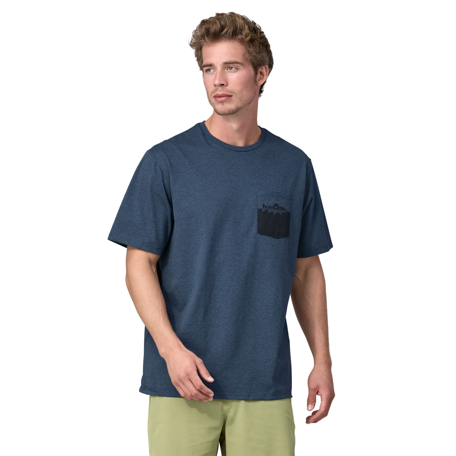 Patagonia M\'s Wild Waterline Pocket Responsibili-Tee Utility Blue