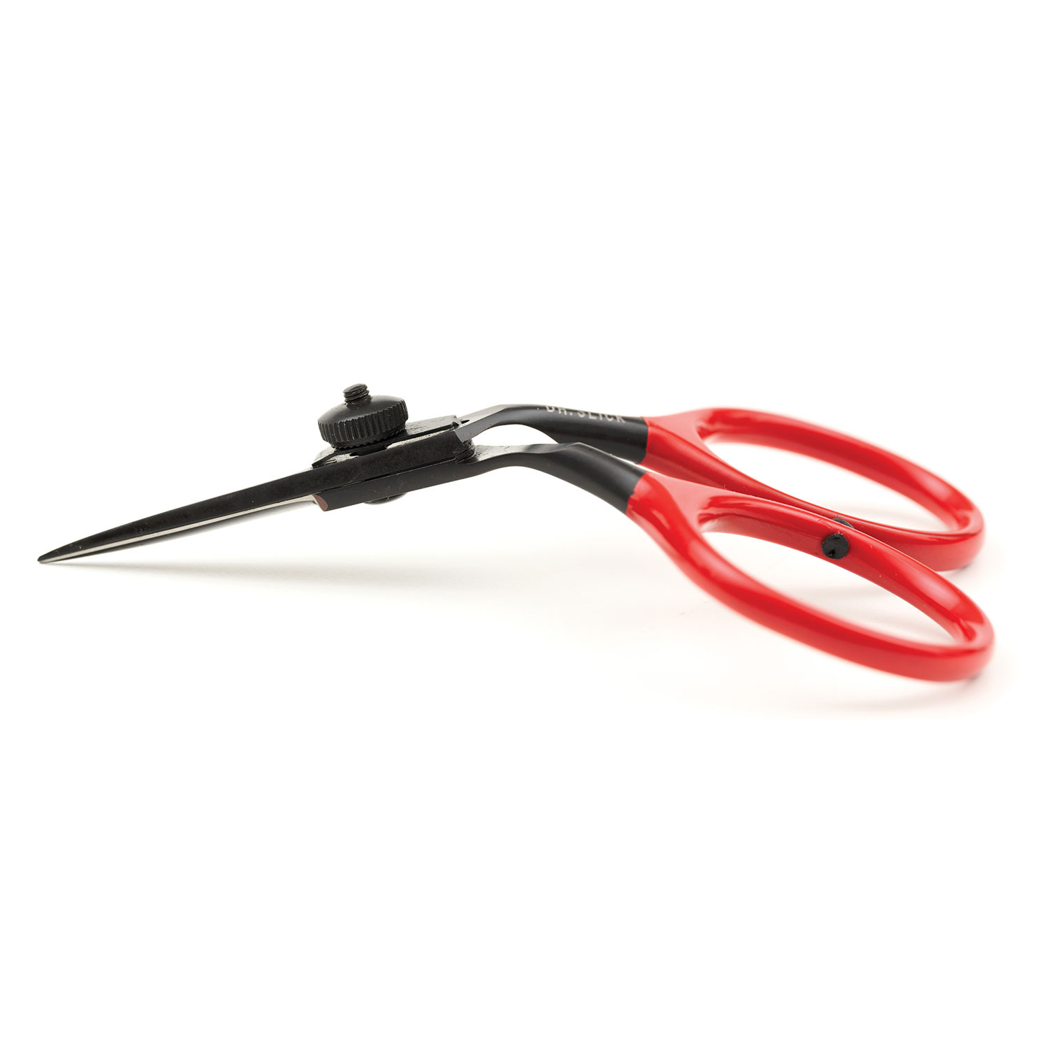 DR Slick SR45BW Black Widow Hair Razor Scissor 4-1/2\'\' Bent Shaft Black and Red